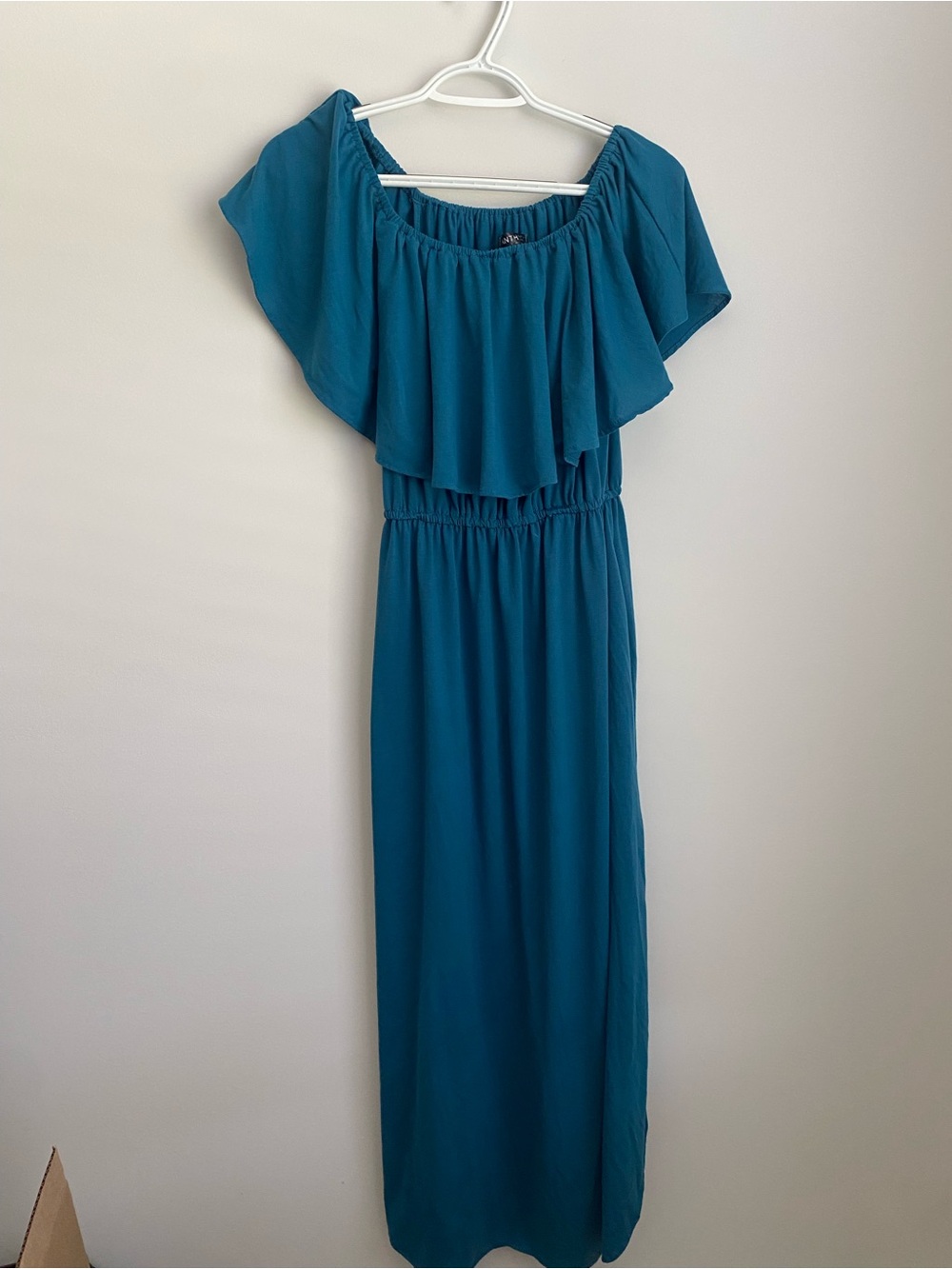 SMITH Teal One-Shoulder Maxi Dress